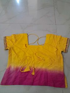 Vibrant Yellow &amp; Pink Embroidered Lehenga Choli Se