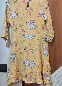 Cute Yellow Color Floral One Piece