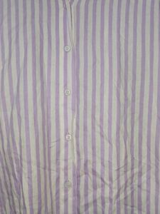 ZARA Essentials Purple,White Striped Cotton Shirt