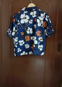 Navy Blue Floral Top