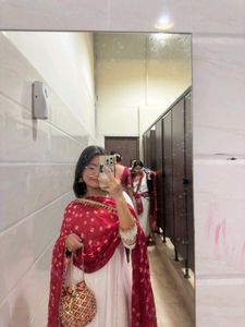 Red Dupatta Set