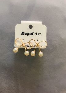 Bow Pearl Drop Earrings