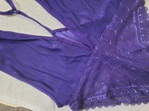 Baby doll lingeraie set of 2 purlpe and black