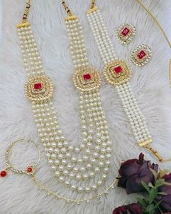 Pink Pearl Choker Jwellery Sets Combo