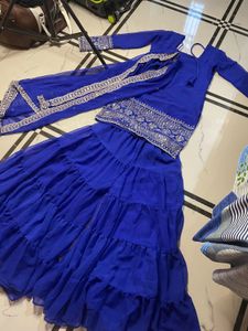 Georgette Embroidery Women Stitched Kurti Sharara
