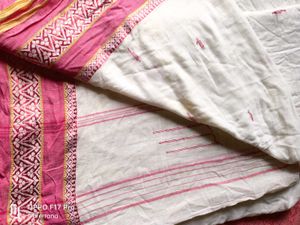 Red Border White Saree