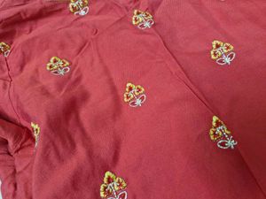 Red &amp; Yellow Embroidered Shrara Set
