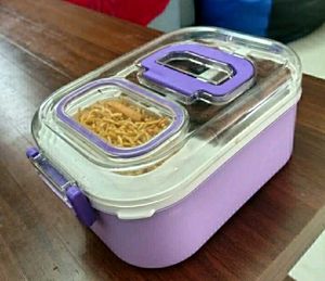 3 Compartment Lunch Box 250 Ml Water Bottle 750ml