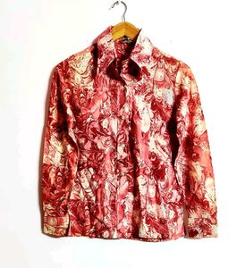 Rust Colour Printed Shirt Size-32-34