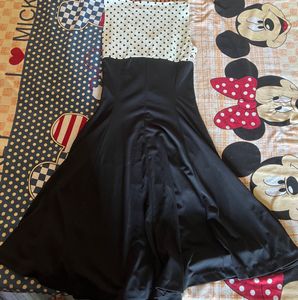KOREAN POLKA DOT BLACK DRESS
