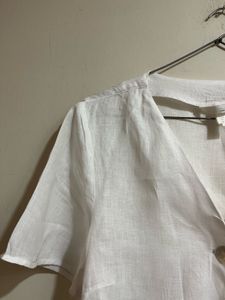 H&amp;M Linen Old Money Wrap top