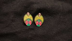 Elegant Golden Oxidized Designer Studs
