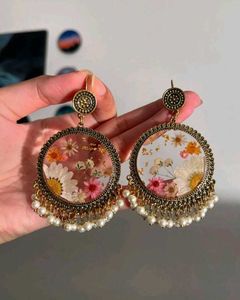 Elegant Handmade Resin Jhumka Earrings