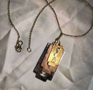 3 layer blade design necklace chain