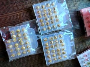 Pastel Nd Golden Earrings Studs