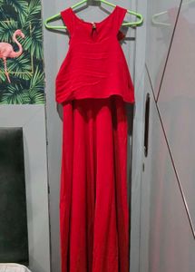Red Ruffle Top Maxi Dress