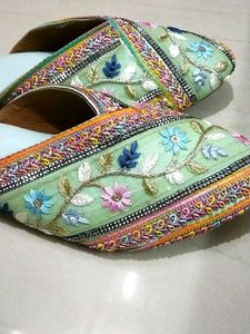 Floral Embroidered Flats