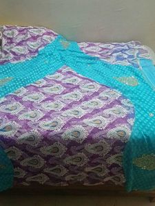 Elegant Blue Embellished Saree with stiched blouse
