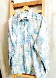 See Green Printed Shirt Size-44-46
