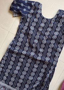 Navy Blue Printed Salwar Kameez Suit