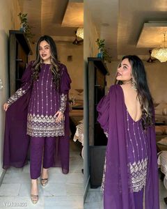 Partywear Attached Duppatta Suit
