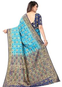 fine wear Cotton silk Multicolor sarees.