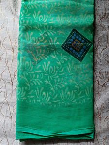 Green Printed sarees