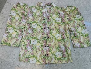 🌼 Floral Co-ord Set – Puff Sleeve Shrug + Smocked