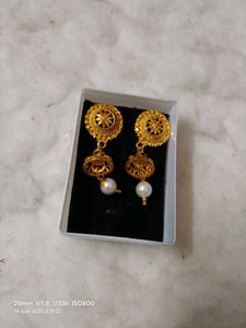 Gold Jhumka Earrings