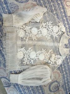 White Floral Lace Blouse