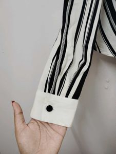 Striped Tie-Front Shirt