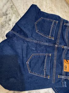 Dark Blue Straight Leg Jeans