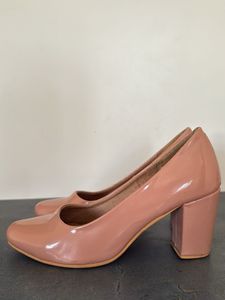 Pink Block Heel Pumps