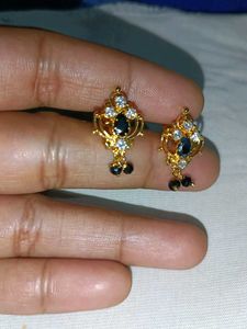 Black Gold Polish Earrings