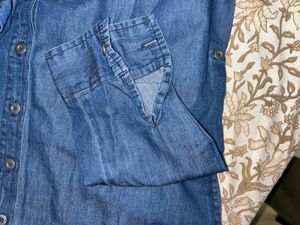 Blue Denim Shirt Dress – Zudio | Size S