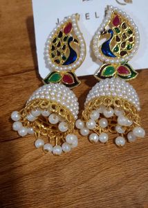 Peacock Jhumka Earrings