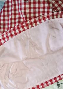 Gingham Bodice Structured Dress With Inner Lining