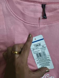 Teamspirit Pink Sweatshirt in XXL size loose fit
