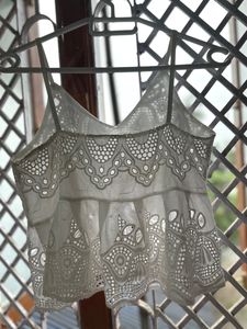 Embroidered Crop Top