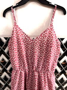 SHEIN Pink Ditsy Floral Print Cami Dress