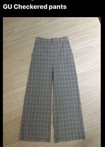 GU Checkered Wide Leg Pants