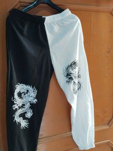 Stylish Black & White Pajama Dragon Print