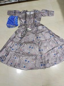 Elegant Ethnic Gown with dupatta and belt