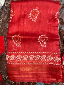 Red Paisley Saree