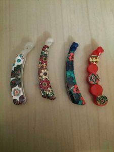 Floral Hair Clips Set 4