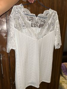 Lace Detail White Top