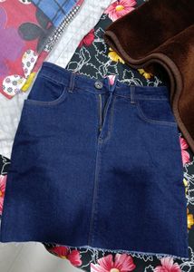 Blue Denim Mini Skirt