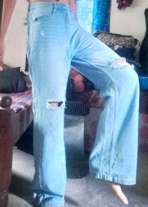 H&amp;M 2nd Copy Distress Light Blue Jeans