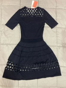 Label Ritu Kumar Black TexturedLace Dress