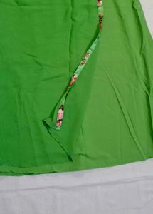 Green Slit A-line Kurti